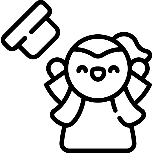 Graduate woman mortarboard avatar icon