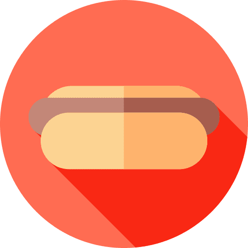 Hot dog food and restaurant junk food hot dog icon