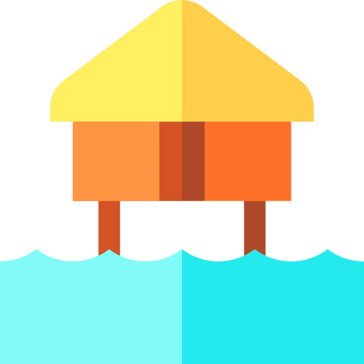 Beach hut pavilion house home icon Beach hut pavilion house home icon