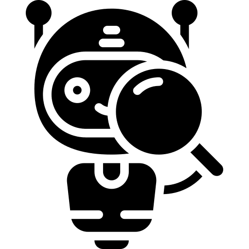 Bot assistant search look icon