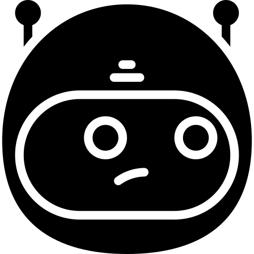Bot communications face look up icon