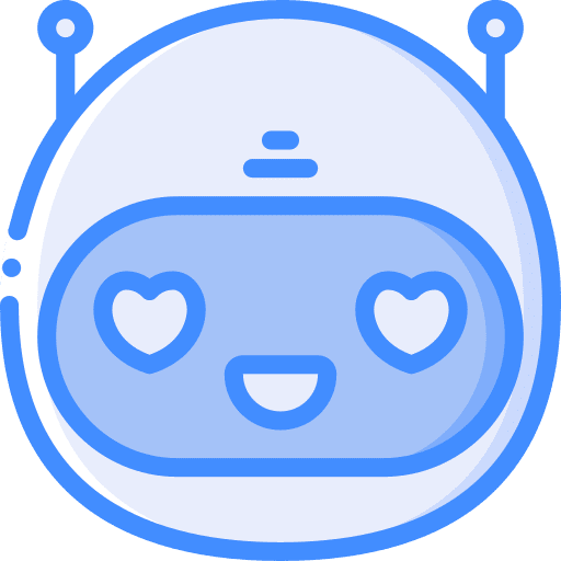 Bot assistant hearts face icon Bot assistant hearts face icon