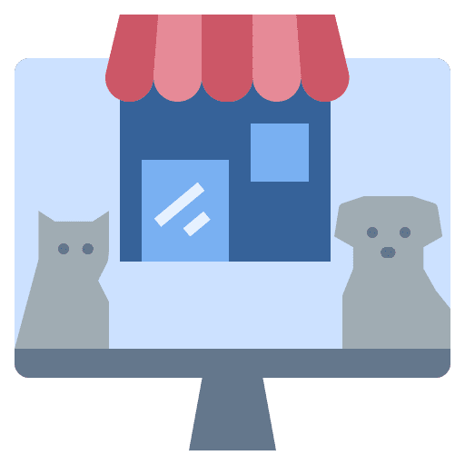 Online store pet shop online store ecommerce icon