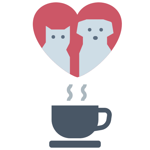 Pet love coffee dog animals icon