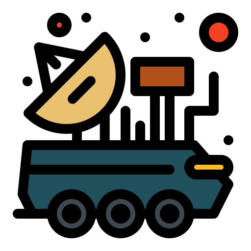 Satellite communications space car satellite icon