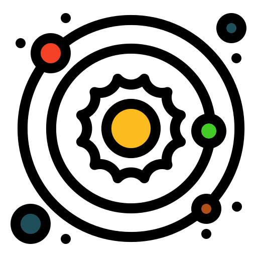 Solar system education universe solar system icon