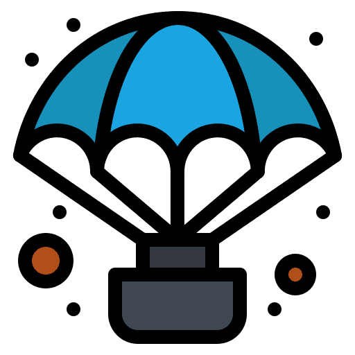 Parachute space capsule science transportation icon Parachute space capsule science transportation icon