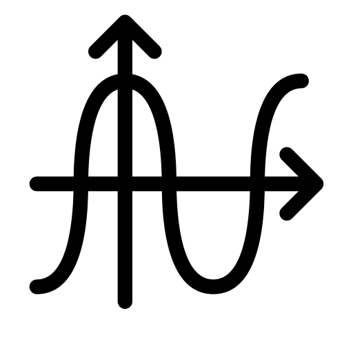 Cosine line cosine shapes and symbols icon