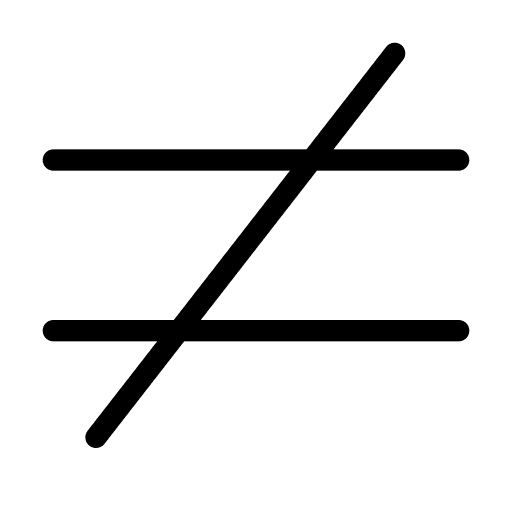 Not equal education shapes and symbols equation icon
