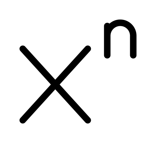 Power mathematics algebra shapes and symbols icon