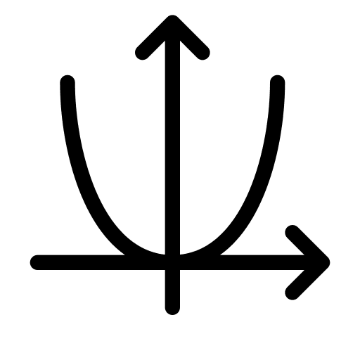 Parabola shapes and symbols algebra education icon