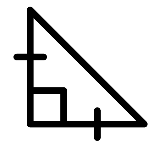 Right triangle education maths algebra icon