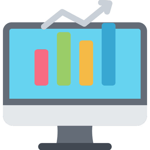 Monitor business and finance monitor strategy icon