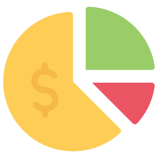Pie chart analytics stats business and finance icon