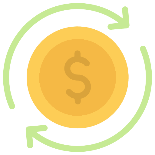 Return on investment circulation dollar return on investment icon
