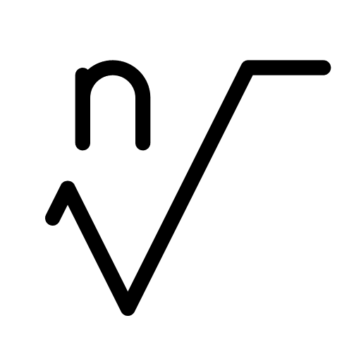 Square root maths shapes and symbols education icon