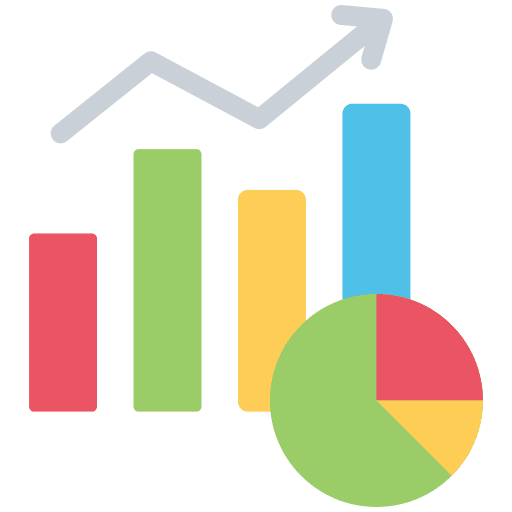 Statistics line graph growth financial icon Statistics line graph growth financial icon