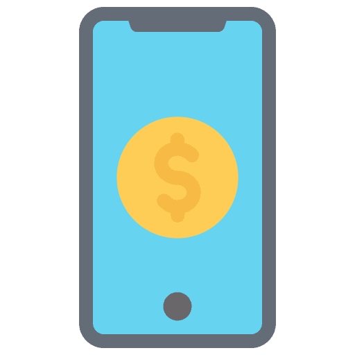 Online payment transaction dollar mobile phone icon Online payment transaction dollar mobile phone icon