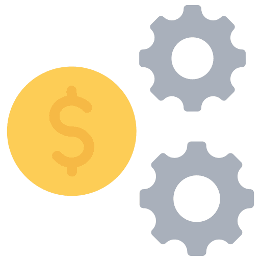 Cash flow gear asset management business and finance icon Cash flow gear asset management business and finance icon