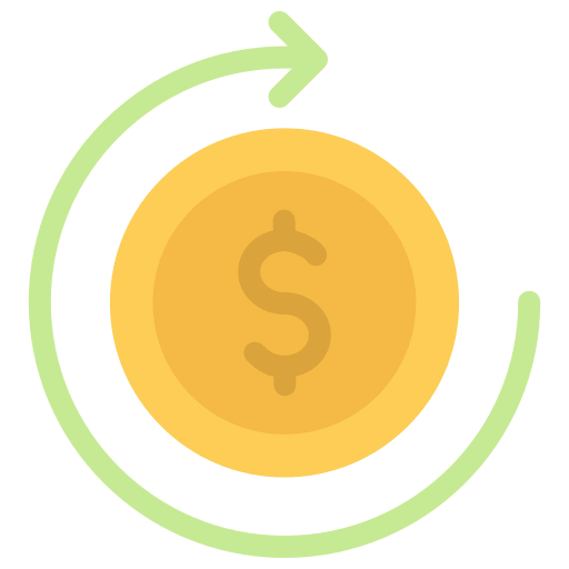 Return on investment dollar circulation coin icon Return on investment dollar circulation coin icon