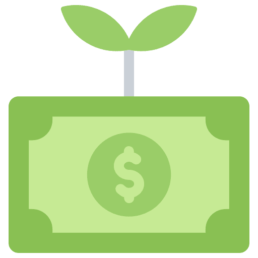 Return on investment money invest growing icon Return on investment money invest growing icon
