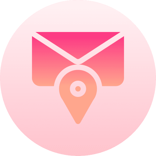Mail maps and location postage pointer icon