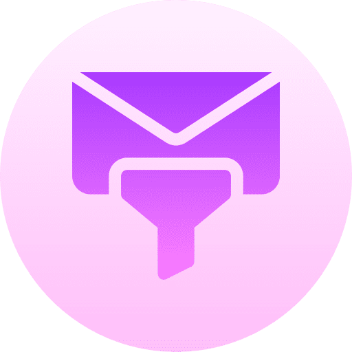 Filter envelope communications interface icon Filter envelope communications interface icon