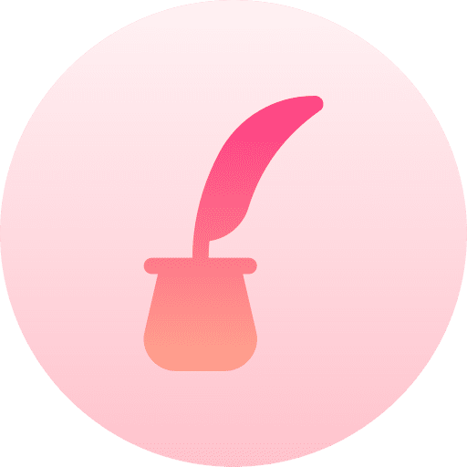 Inkwell vintage write feather pen icon