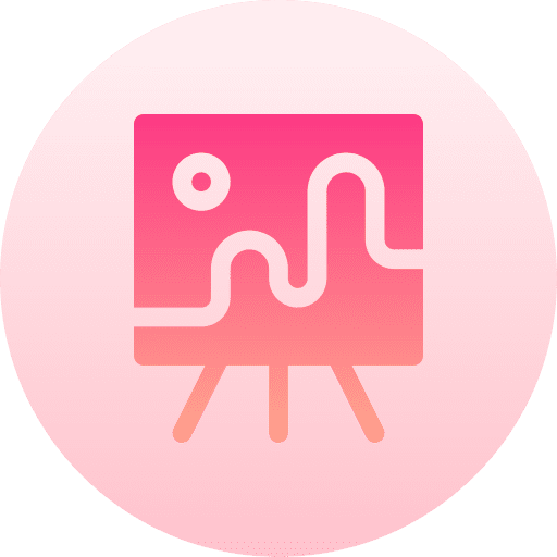 Painting easel brush art and design icon Painting easel brush art and design icon
