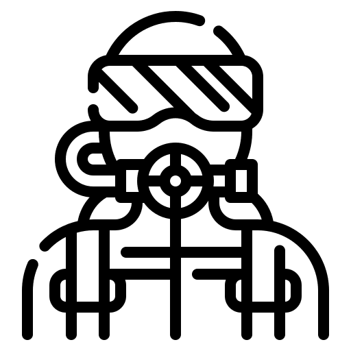 Diver sport equipment sea diver icon
