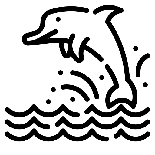 Dolphin sea life ocean aquatic icon