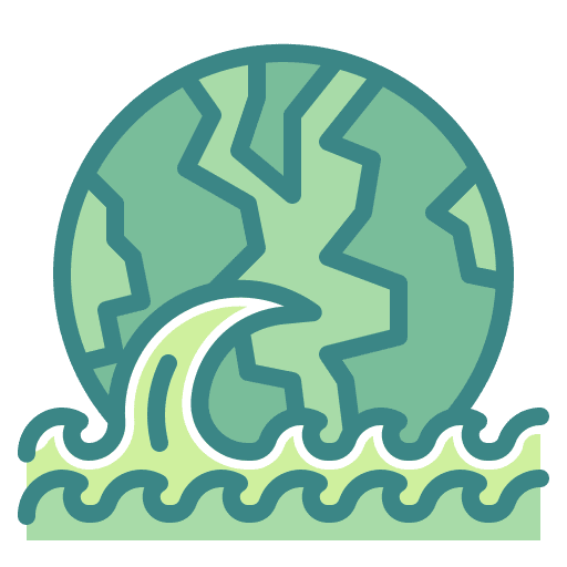 Earth flood global water icon