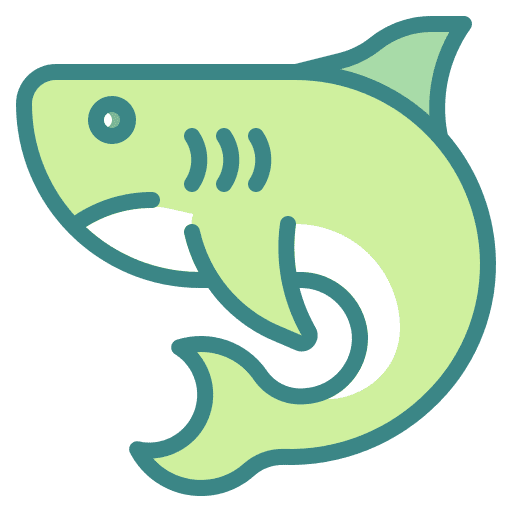 Shark fish aquatic predator icon