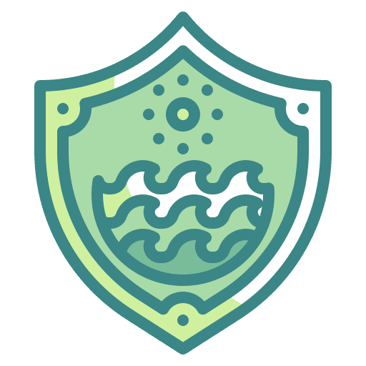 Shield preservation wave security icon