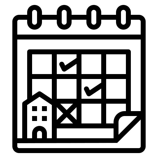 Booking room reservation calendar icon
