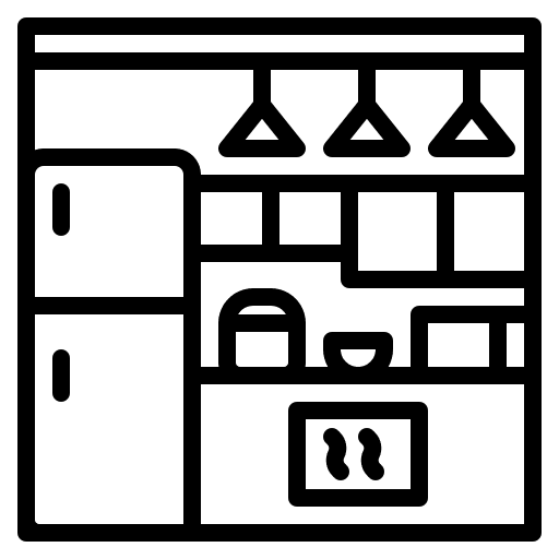 Kitchen oven furniture and household kitchen icon