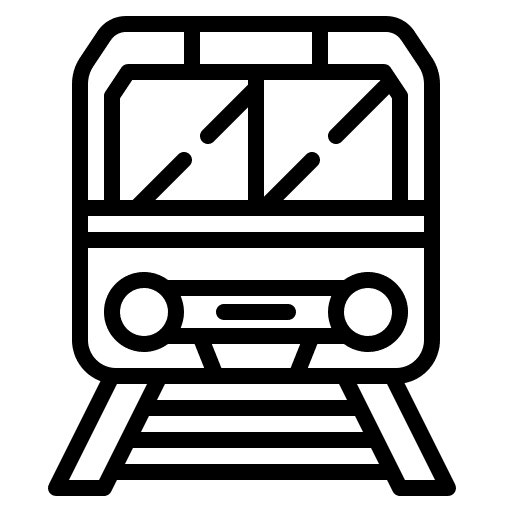 Train travel street rails icon