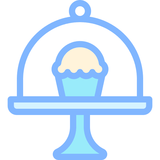 Glass dome cupcake food bakery icon Glass dome cupcake food bakery icon