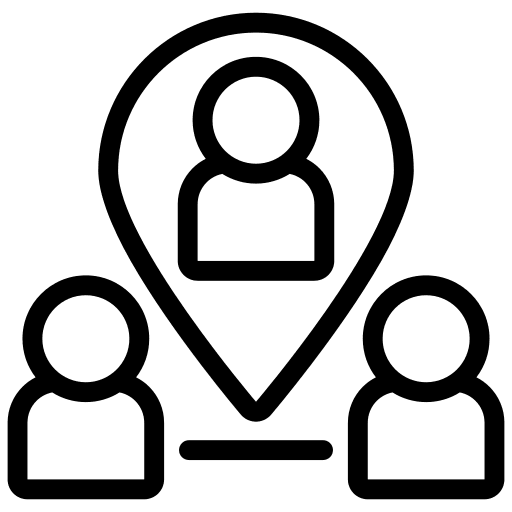 Location people person connected icon Location people person connected icon