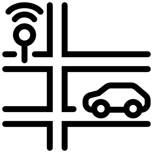 Route route pin car icon Route route pin car icon