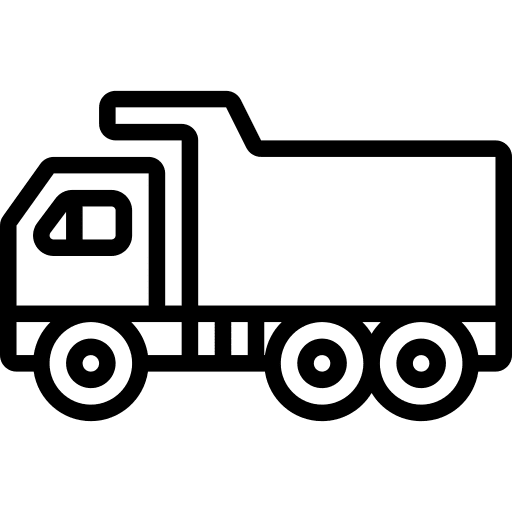 Dump truck heavy machinery loader vehicle icon