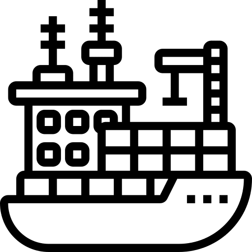 Cargo ship shipping and delivery logistics ship icon Cargo ship shipping and delivery logistics ship icon