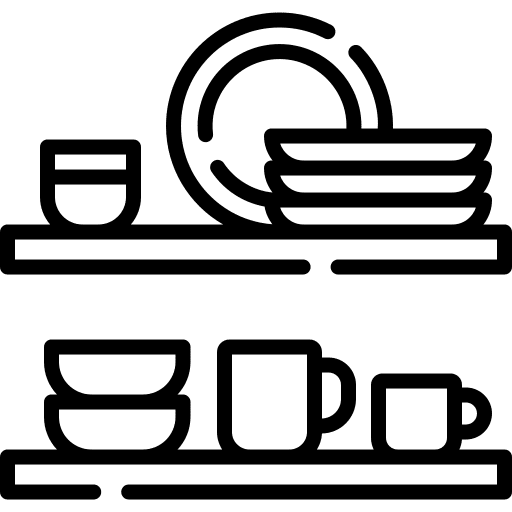 Dishware furniture and household dish kitchenware icon