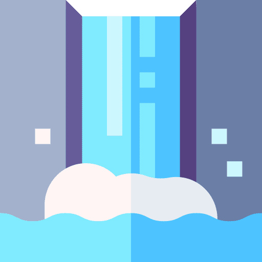 Waterfall lake water natural icon Waterfall lake water natural icon