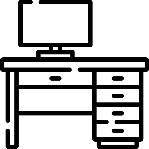 Desk computer monitor desk icon