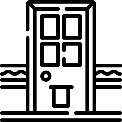 Door furniture and household exit interior icon