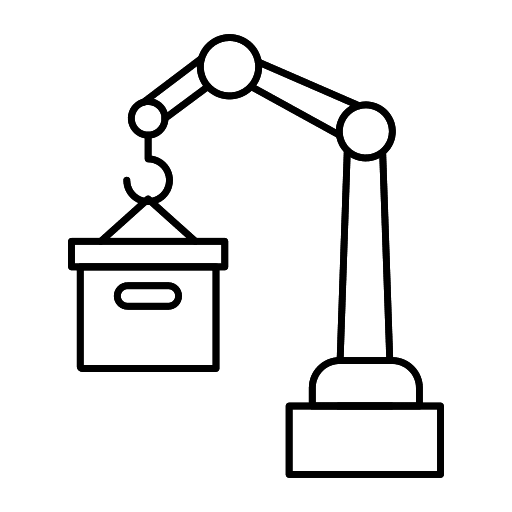 Robotic arm industry file storage lift icon