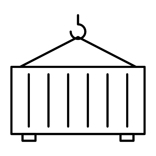 Container shipping and delivery delivery crane icon