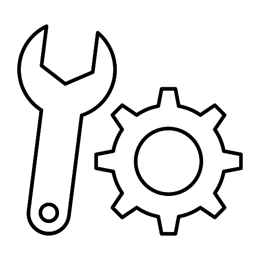 Wrench setting construction and tools gear icon