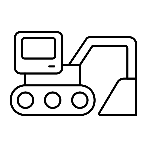 Digger digger machinery vehicle icon